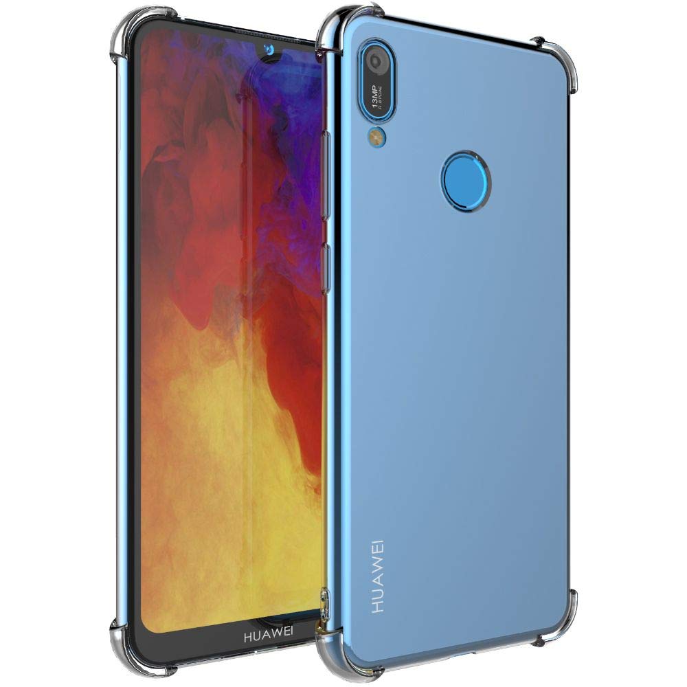 Cover Per Huawei P Smart 2019 + Vetro Temperato – Custodia In Silicone TPU Trasparente, Antiurto, Bordi Rinforzati, Sottile E Antiscivolo, Protezione Schermo 9H Inclusa