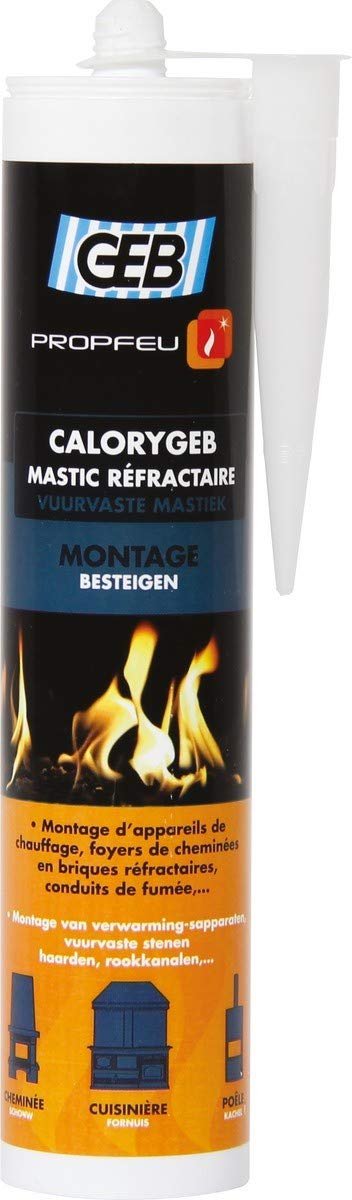 GEB Calorygeb Mastic réfractaire pour montage et réparation d'appareils de chauffage - Sceau 5kg