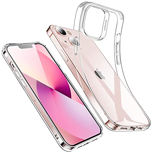 Image of Case Creation New iPhone 13 Premium Imported 0.3mm Crystal Clear Totu Silicone Transparent Flexible Soft Corner Protection with TPU Slim Back Case Color Variation Cover for iPhone 13