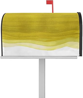 Magnetic Mailbox Cover Watercolor Yellow and White Gradient Standard Size Removable Post Letter Box Cover Waterproof Garden Yard Outdoor Decoration