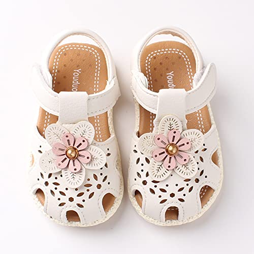 Toddler Girl Sandals Spring and Summer Boys and Girls Toddler Sandals Flowers Hollow Light Breathable and Comfortable (Beige, 6.5 Toddler)4