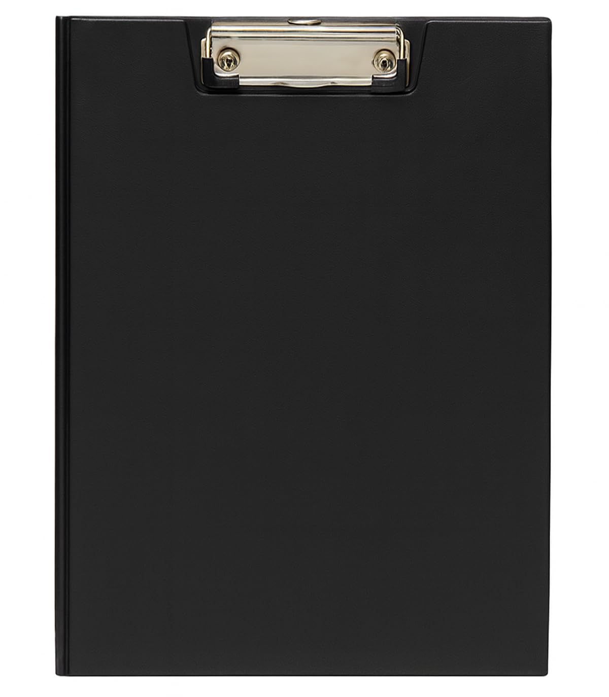 Portabloques A4 con solapa y pinza – Soporte rígido recubierto de PVC negro – Portadocumentos profesional con bolsa interior y gancho para colgar – Ideal para reuniones, astilleros, oficinas