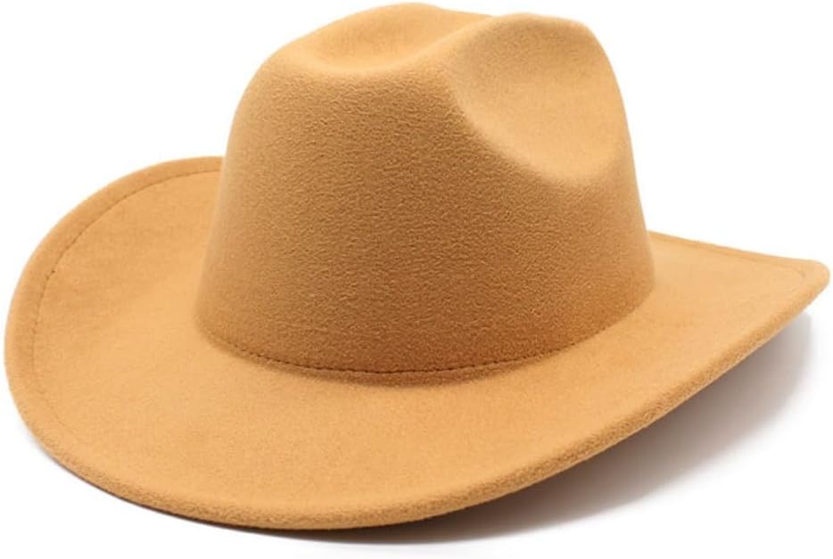 Western Wool Fedora Hat, Camel Color
