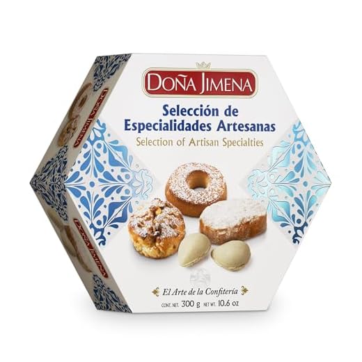 DOÑA JIMENA - Selección Especialidades Artesanas Compuesta Por Polvorones, Típico Dulce Navideño, Receta Artesanal, Envase Individual, Surtido con Almendra, 300 Gramos
