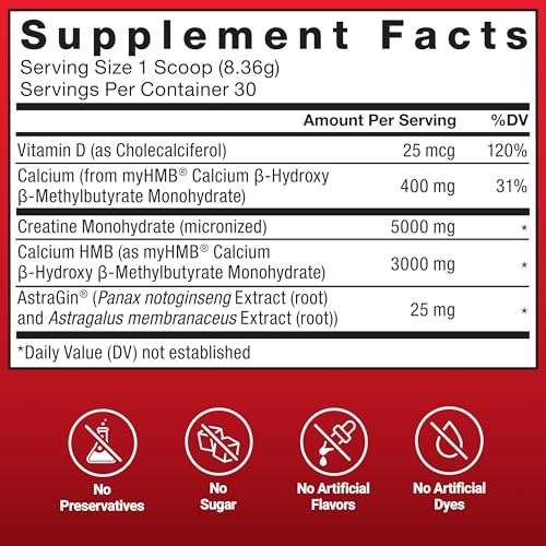Image of Force Factor Creatine HMB Powder, 5g Creatine Monohydrate + 3g myHMB