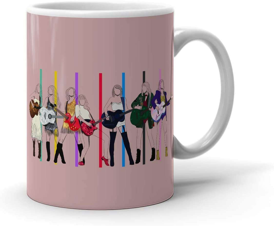 COLORFUL CARICATURES OF T S PRINTED PREMIUM TEA/ COFFEE MUG BY CRAFT MANIACS | BEST GIFT FOR POP SINGER LOVERS