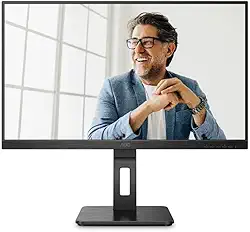 Monitor AOC 22P2UM 21.5", Full HD, 75Hz, Base Ajustável, AdaptiveSync, HDMI, Display Port e VGA, Preto