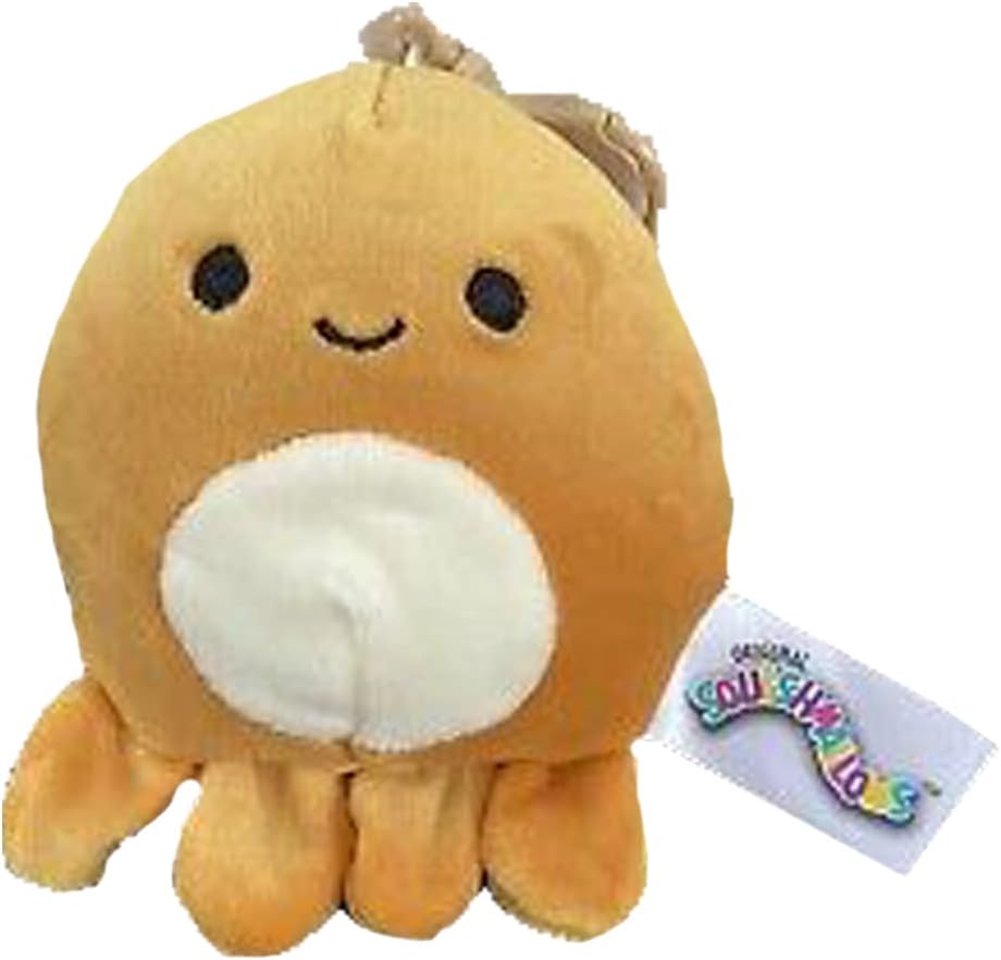 Squishmallow Official Kellytoy Collectible Sea Life Squad Squishy Soft Animals Ocean Fish Creatures (Orange, Veronica Octopus, 3.5 Inch Clip)