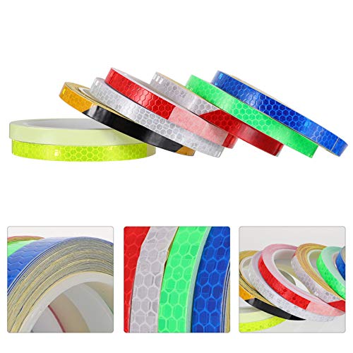 BESPORTBLE 8 Rolos de Bicicleta Noctilucence Luminosa Mountain Bike Fita Reflexiva Decalques Para No