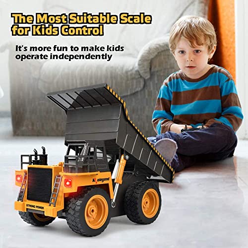 Image of kolegend Remote Control Dump Truck RC Truck Construction Vehicle Truck Toys with Rechargeable Battery for Toddlers Kids Boys and Girls