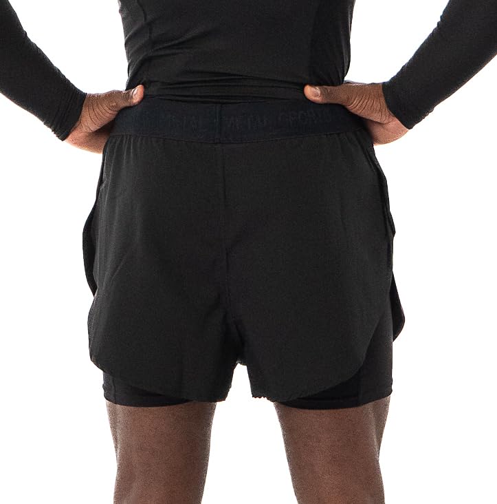 Fight Short MMA 2en1 Homme short compression intégré combat libre grappling METAL BOXE