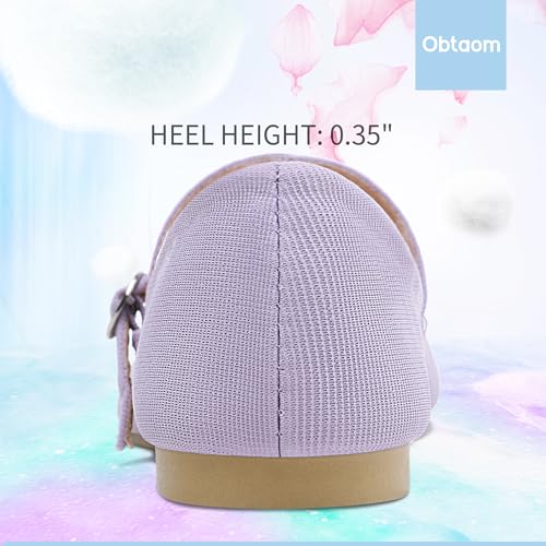 Image of Obtaom Mary Jane Flat Shoes Round Toe Ballet Flats for Women Dressy Fabric Business Flats Comfortable Classic Strap Flats for Office