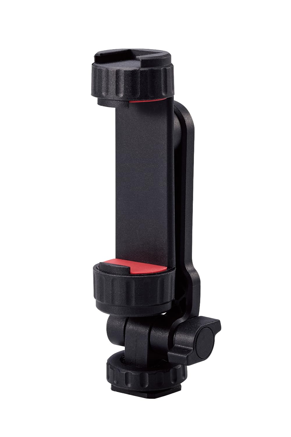 エレコム スマホホルダー 三脚 マウント アタッチメント 取り付け カメラ 一眼レフ 同時撮影 アクセサリーシュー 360度回転 角度調整可 【 三脚 自撮り棒 カメラ 4.7インチ~6.7インチのスマートフォン対応 】 P-STSRCBK-AZ