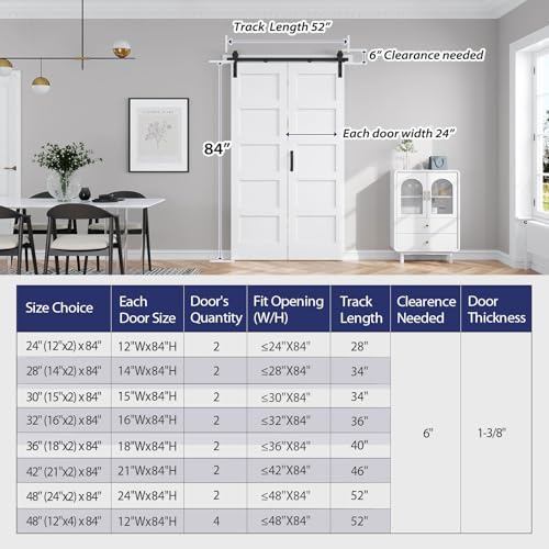Image of FREDBECK Bi fold Barn Doors 48X84(Double 24x84) Folding Doors for Closet