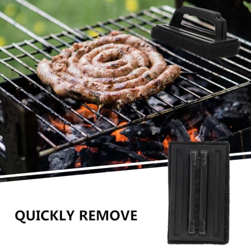 Housoutil Griddle-Bürste, 3-Teiliges Grillreiniger Schwamm, Grillschwamm Mit Griff, Grill-Reinigungsset Griddle-Schrubber-Scheuerschwamm-Bürste Mit Griff Für Holzkohle-Gasgrills Bratpfannen