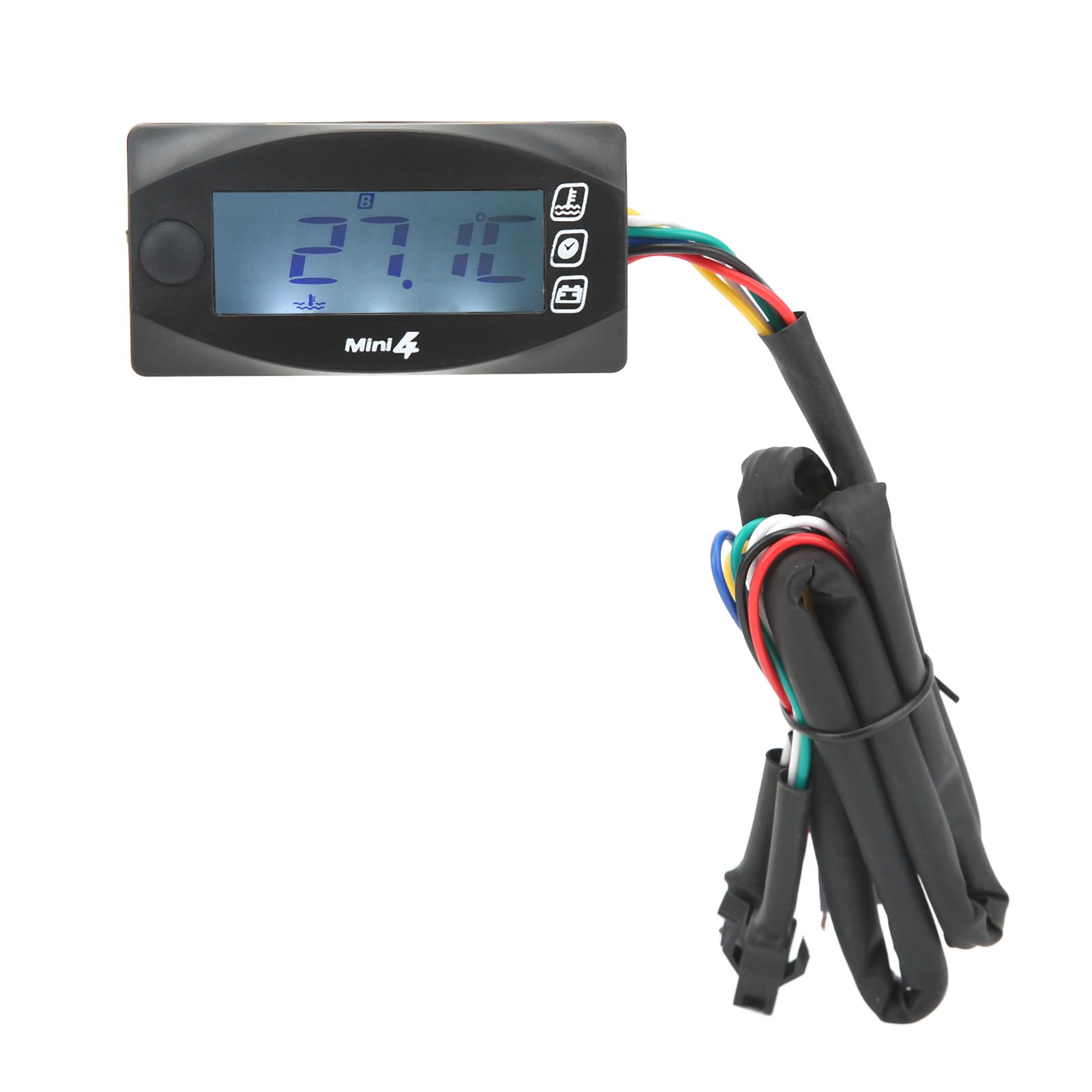 Misuratore di Tensione per Moto 4 in 1 Indicatore di Temperatura Dell'acqua e Temperatura Dell'olio Facile Installazione Appassionati di Moto Plastica/Nero/5 Pezzi (M14*1,25)
