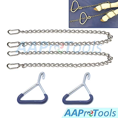 Image of Durable Cow OB Apparatus Leg Catch Set (2 OB Handle & 2 OB Chain 60Inch), Goat Forceps, Cattle Delivery Instruments for Dairy Farm