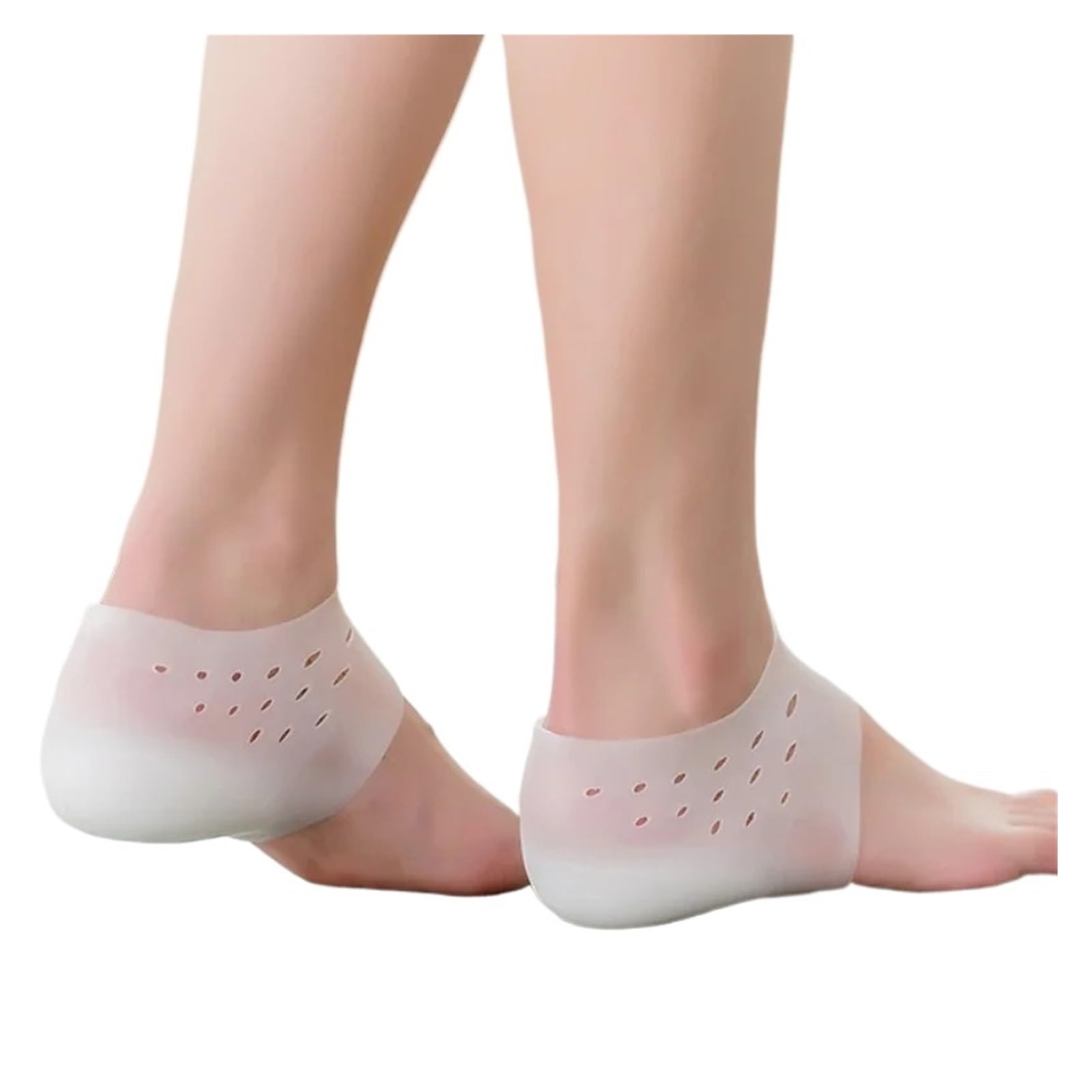 Höhe Erhöhen Silikon Socken Gel Ferse Pads Orthopädische Arch Support Ferse Kissen Einlegesohlen Fuß Massage Pad Unisex(White,3.5CM)