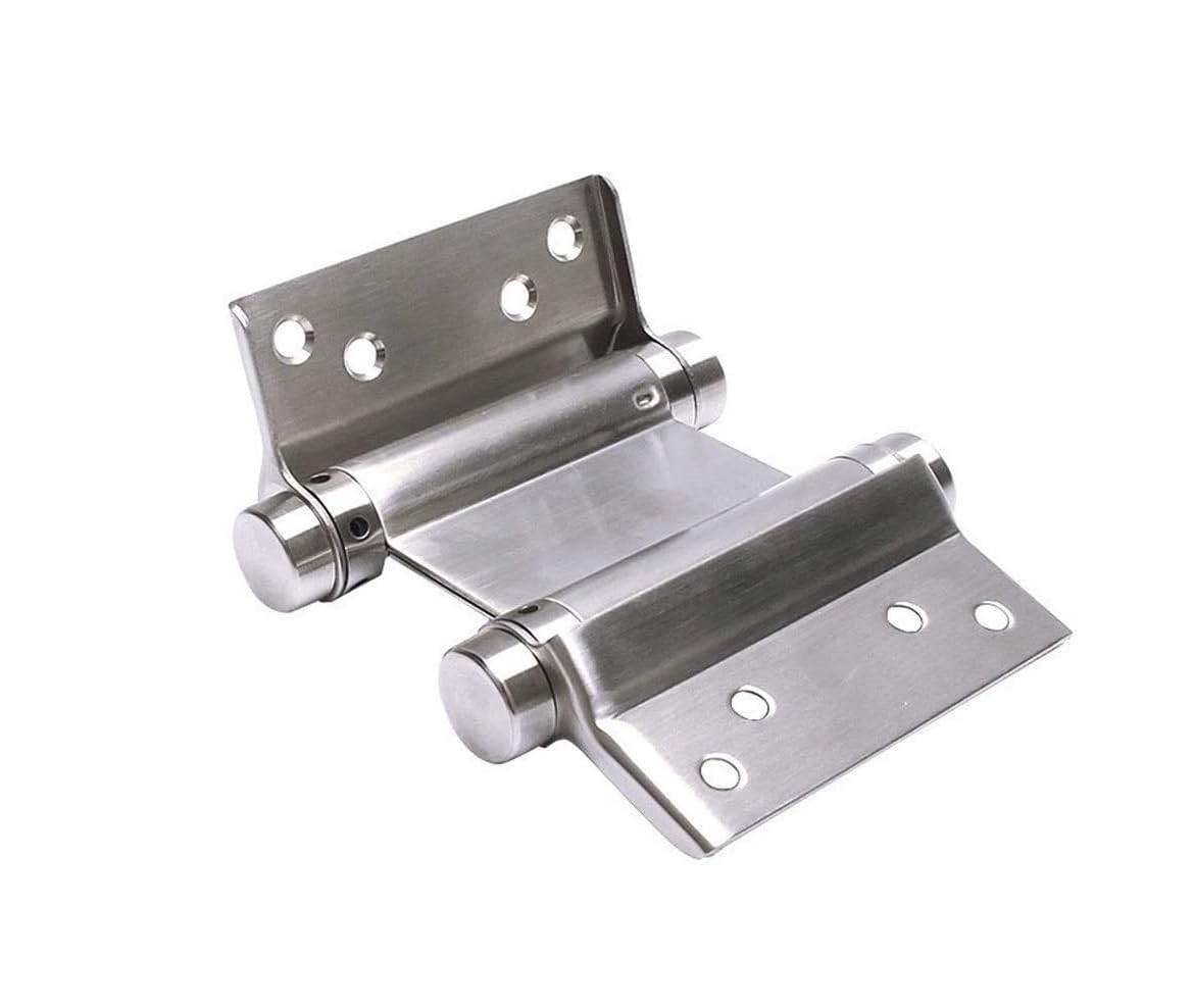 Bisagras del gabinete, bisagra de resorte abierta doble 3 4 5 6 pulgadas bisagra de puerta libre bidireccional de acero inoxidable(4 inches)
