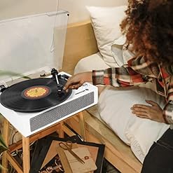 PRIXTON Studio Deluxe | Platine Vinyle Vintage | Reproducteur de disques Vinyle et de la Musique Via Bluetooth USB… - Les Beatles, Paul McCartney, John Lennon, RIngo Starr, George Harrison PRIXTON Studio Deluxe | Platine Vinyle Vintage | Reproducteur de disques Vinyle et de la Musique Via Bluetooth USB… – Image 5