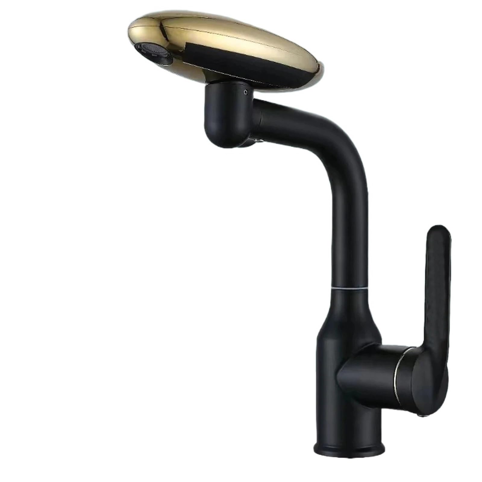 Basin Faucets Multi Functional Waterfall Basin Faucet 4 Water Outlet Mode Spray 360°Rotation,Hot Cold Sink Mixer Tap for Bathroom(B Black)