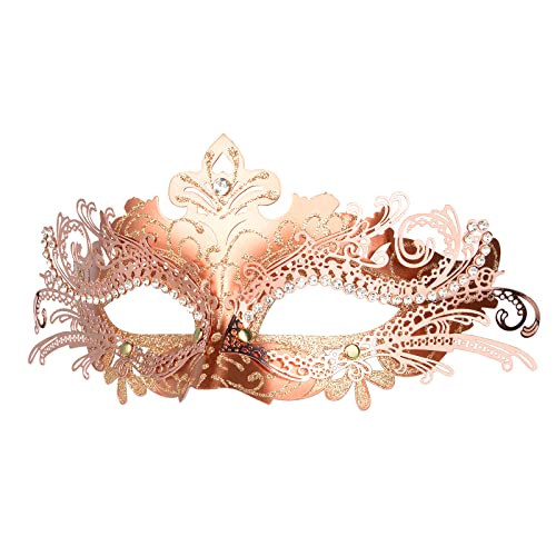 Hoshin Masquerade Mask, Mardi Gras Deecorations Venetian Masks for Womens (Rose Gold)