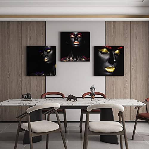 アートパネル 3枚セット キッチン飾り 黒人 人物 ポスター モダン アートボード インテリア 絵 寝室 ダイニング飾り 壁掛け(C