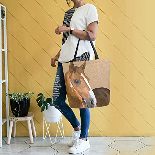 Brown Horse Canvas Tote Bag grande borsa a