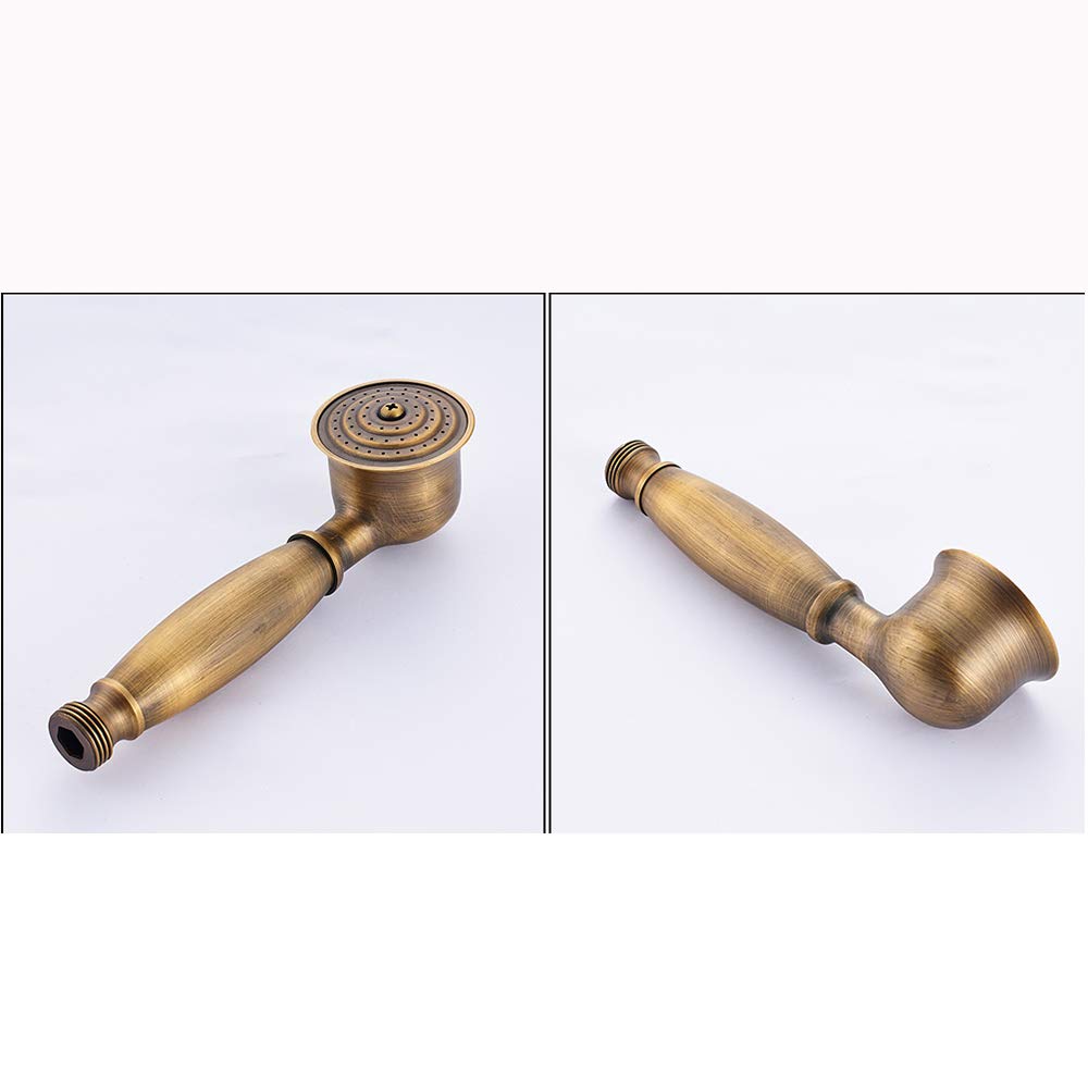 Clete ry Spa Experience - Juego de grifo de ducha de bronce antiguo de 8 pulgadas - Sistema de ducha de baño montado en la pared con cabezal de ducha de lluvia, ducha de mano y grifo de baño
