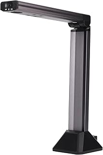 Document Camera, 5MP Book & Document Scanner, Foldable Overhead Scanner, A4 Auto Focus USB Book Scanner for Remote Teaching, Web Conferencing, Classroom Teaching, LED Light, Only Windows Compatible