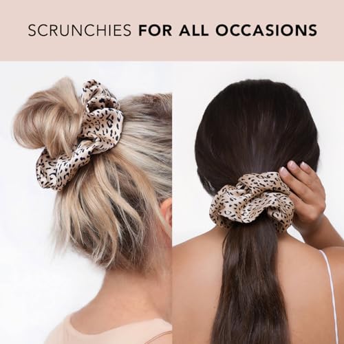 Image of Kitsch Brunch Scrunchies - No Crease Hair Ties for Girls, Scrunchies for Women | Perfect for Daily Wear or Any Occasion | Ideal Gifts for Women - Leopard Print