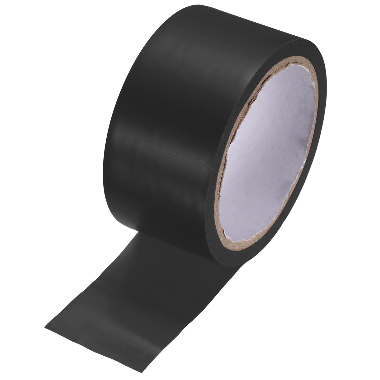 sourcing map Vinyl Floor Tape 48mm x 16.5m Non-Abrasive Floor Marking Tape Outdoor Playing Field Marking Equipment for Warehouse Gyms Athletics Restaurants, Black
