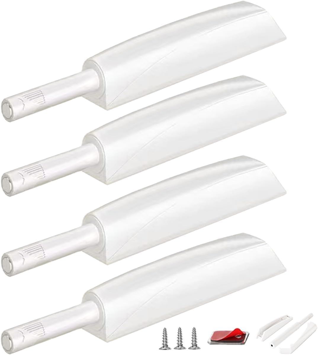 Push to Open Door Latch Cabinet Hardware CBRIVE 4 Pack Magnetic Push Latches & Lock for Push Release Drawer Pull Tip on Touch Locking Strong Pop Out, White