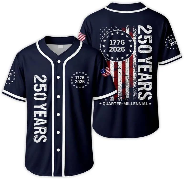America 250 Years Baseball Jersey, 1776–2026 Patriotic Jersey, We The People Eagle Statue of Liberty 4th of July Jersey