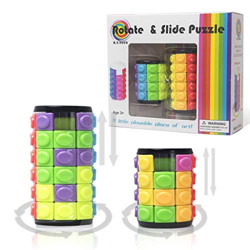 R.Y.TOYS Cylinder Puzzle Magic Cube Jigsaw Puzzle para Adultos Speed Cube Magic Games para niños Handheld Puzzle Games Slider Puzzles para niños 3D Jigsaws para niños pequeños 5000B (2Pack)