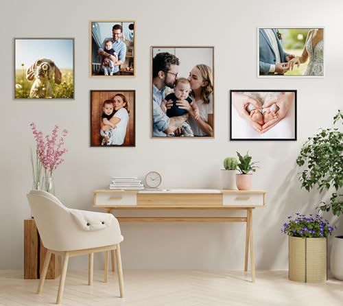Kate and Laurel Custom Printed Framed Canvas Wall Art, 16x20 Natural, Sylvie Personal Canvas Print with Your Photos for Bedroom or Living Room Gallery Wall Decor | Printed and Hand Framed in the USA - Image 2
