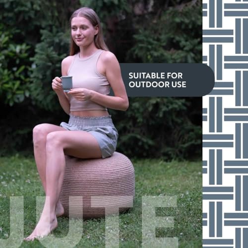 Round-Ottoman-Pouf-Footstool-Jute-Pouffe-Stool-Seat-Cushion-Boho-Home-Decor-Extra-Seating-Pouffe-for-Living-Room-Bedroom-Indoor-21x21x12-inch-Natural Round Ottoman Pouf Footstool Jute Pouffe Stool Seat Cushion Boho Home Decor Extra Seating Pouffe for Living Room Bedroom Indoor 21x21x12 inch Natural