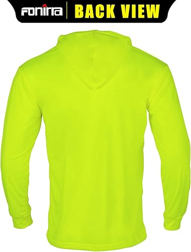 Miniatura 2 de FONIRRA Camiseta de manga larga de alta visibilidad para hombre, paquete de 3 camisas de trabajo de construcción con capucha