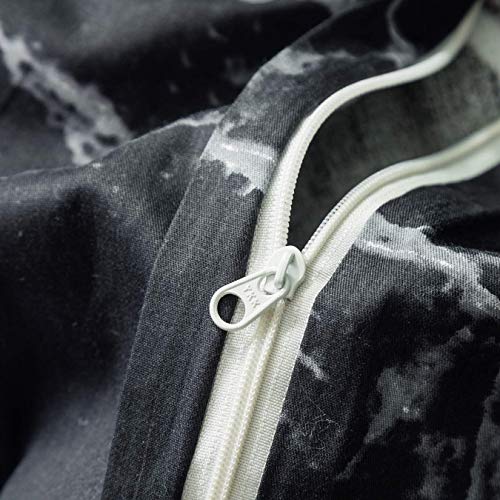 Wellboo Black Marble Comforter Sets Queen Women Black And White Marble Bedding Comforters Cotton Adults Men Modern Abstract Streaks Quilts Boho Black Marble Aesthetic Comforter Organic Gothic Chic Bed #TOP5