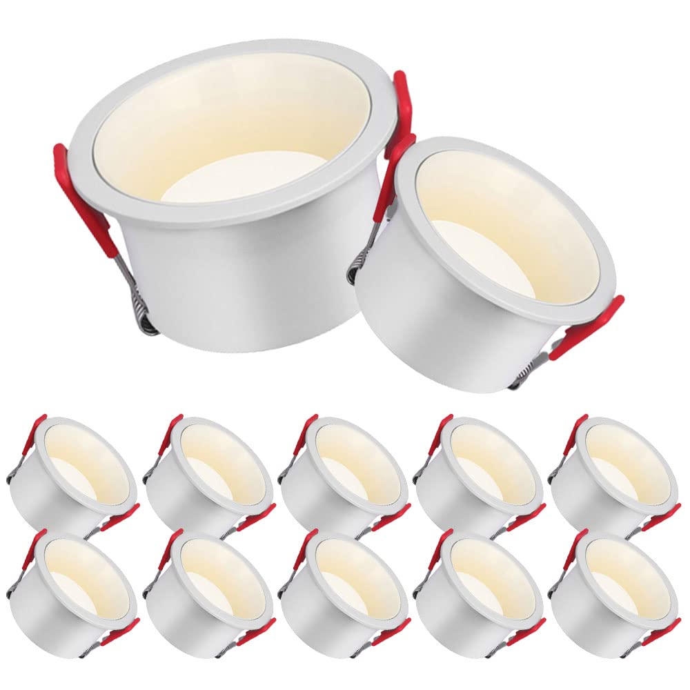 GTHTUHFD Anti-Glare Led Downlight, Narrow Side Led Recessed Lighting Led Downlight, 5W/7W/10W/20W, 3000K-6000K Warm White, Cri92, Baffle Trim, Led Ceiling Light 12 Pack/4000K,6000k-20W