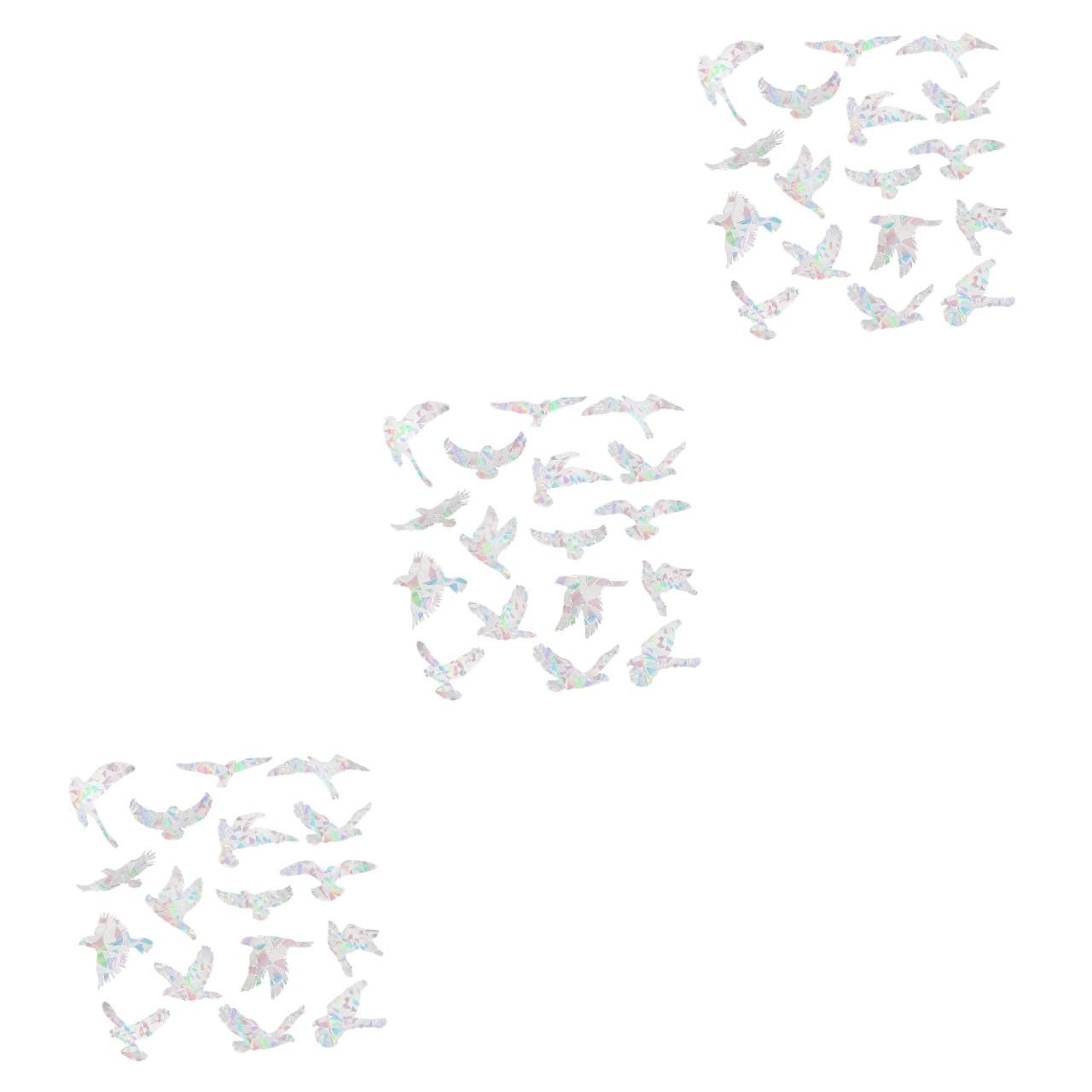 Ciieeo 3 Blätter Fensteraufkleber 3d-aufkleber Durchsichtiges Aufkleberpapier Durchsichtiger Fenstervorhang Vogelförmiger Aufkleber Transparente Aufkleber, Statisch Haftend Pvc