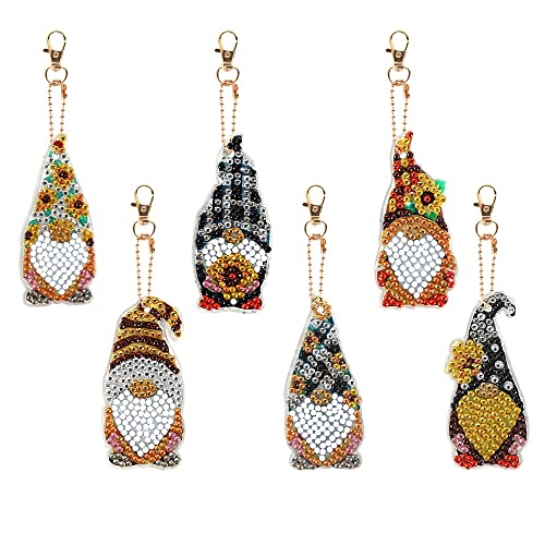 5D Diamond Painting Anhänger Set Diamond Painting Sunflower Dwarf Set DIY Doppelseitige Diamond Painting Schlüsselanhänger 5D Diamant Strass Malerei Stickerei Handwerk Diamant Painting Full Kits Cover