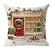 Gillberry Christmas Linen Square Throw Flax Pillow Case Decorative Cushion Pillow Cover (Beige)