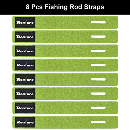 Realure 8 Pcs Fishing Rod Straps Adjustable Neoprene Ties Straps Elastic Fishing Rod Belt Ties for Fixed Fishing Rods Gear Strap Spinning Rod Sea Rod Feeder Rod Carp Rod Wrap Protectors - Image 2