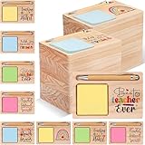 Yookeer 24 Pcs Teacher Appreciation Gifts Bulk Wooden Sticky Note Holder Bulk Employee Appreciation Gift Thank You End of Year Teacher Gifts for Back to School Graduation Retirement Wrapping Supplies