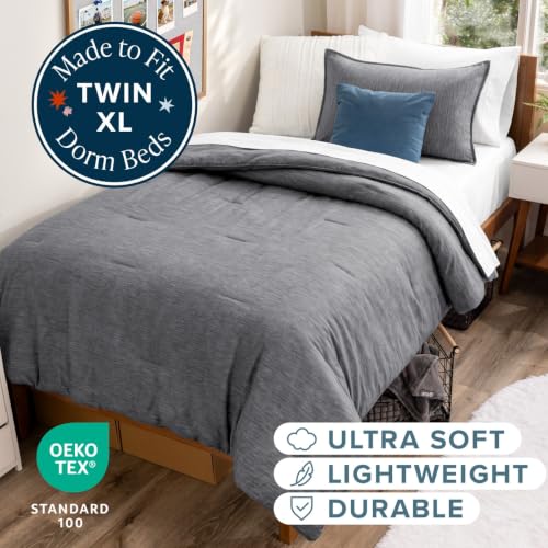 Image of Bare Home Comforter Set - Twin /Twin Extra Long - Ultra-Soft - Goose Down Alternative - Premium 1800 Series - All Season Warmth Comforter (Twin /Twin XL, Heathered Charcoal)