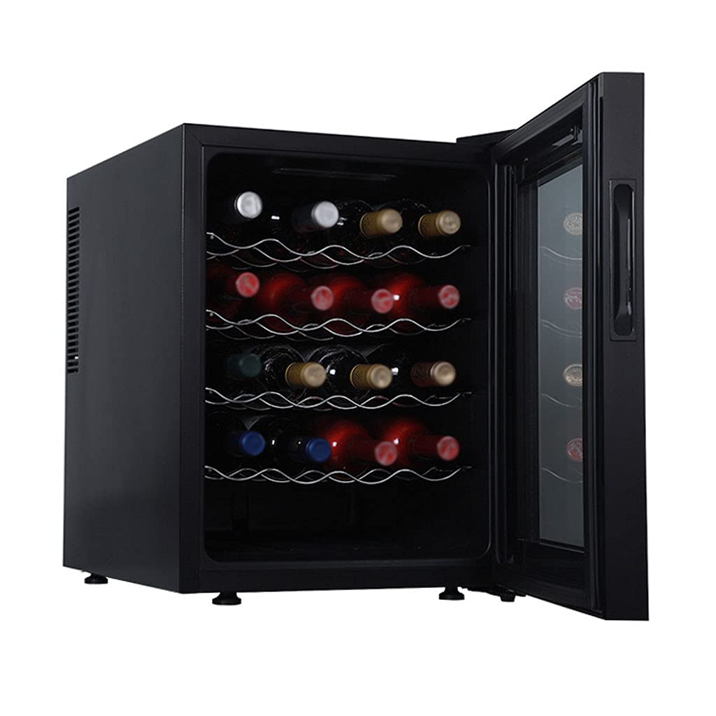 Enfriador de vino para 20 botellas: refrigerador y enfriador independiente de una sola zona, con estante deslizable, rango de control de temperatura táctil inteligente: 12-18 ℃, mini capacidad de 48 l