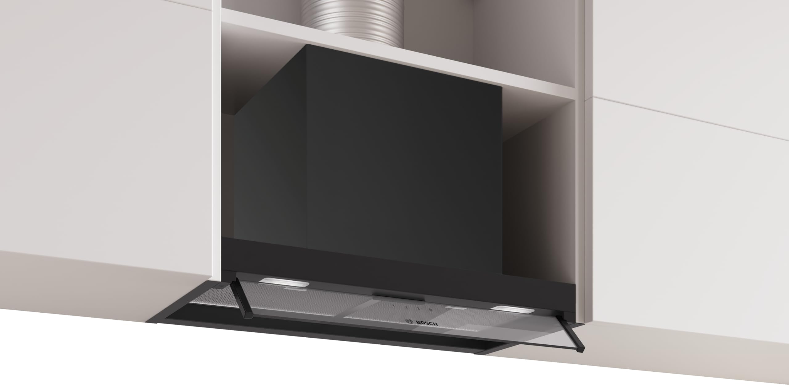Serie 4 DBB65CC60 Integrierte Designhaube 60 cm Klarglas Mattschwarz