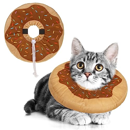 Image of BEAUTYZOO Cat Cone Collars Soft, Cat Recovery E Collars After Surgery to Stop Licking, Adjustable Elizabeth Circle Collar Cute Pet Donut Pillow for Cats Kitten Small Dogs