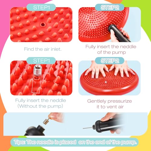 Image of Amylove Wiggle Seat Inflated Wobble Cushion for Sensory Kid | 13 Inch Balance Disc Kids Flexible Seating Exercise Sensory Pad Chair Cushion for Classroom Office School